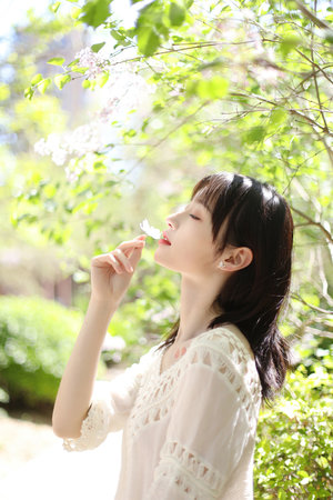 啄木鸟 工作中的女孩